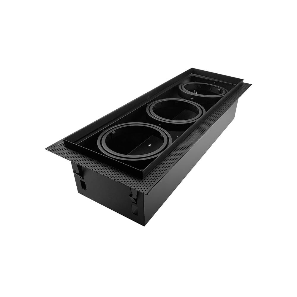 Inbouw/trimless armatuur 3x AR111 | zwart | verstelbaar