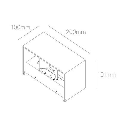 Wandlamp 200x101x100 | zwart | 20W | 2700K | dimbaar