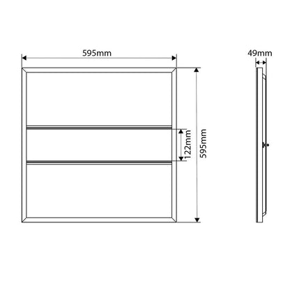 LED paneel | butterfly | 60X60 | 3-CCT | UGR<19 | fase-afsnijding