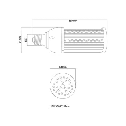 Corn lamp | E27 | AC100-240V | IP64 | 18W