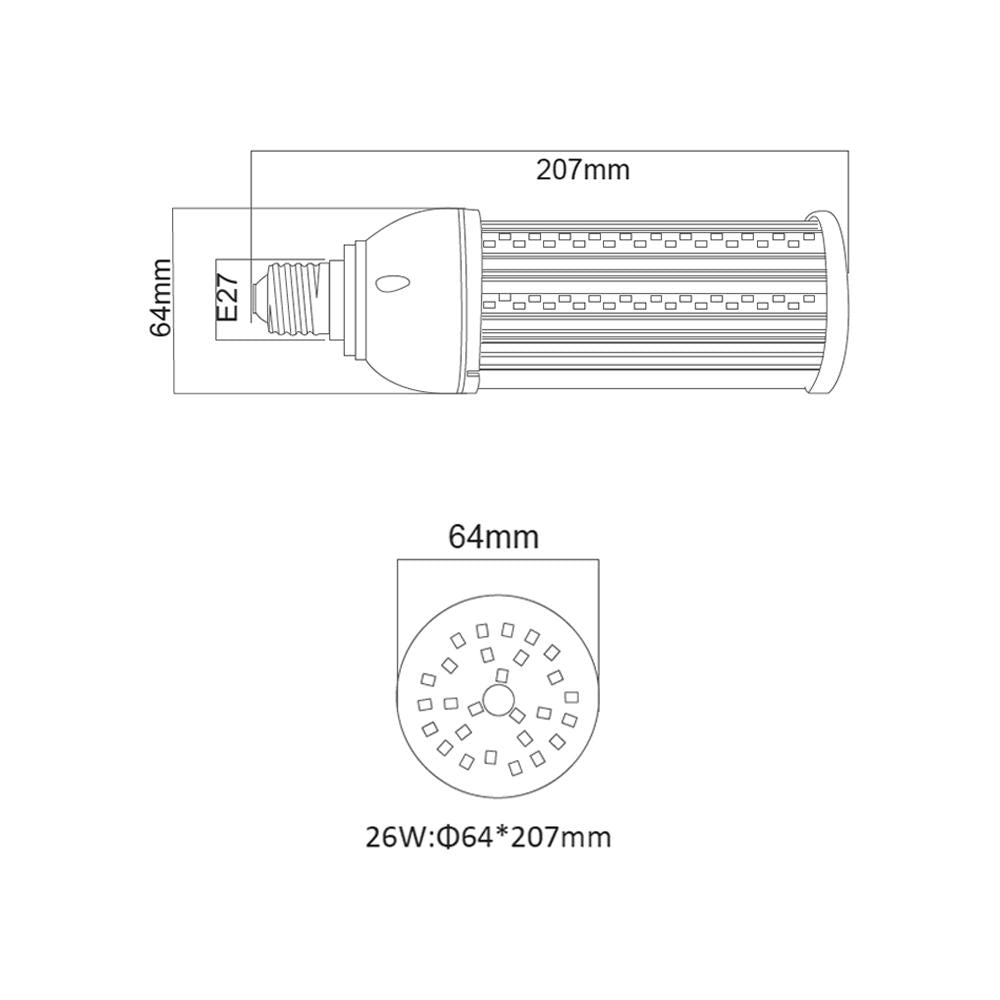 Corn lamp | E27 | AC100-240V | IP64 | 26W