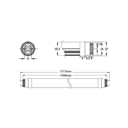TL T8 1,5m | 25W | 130Lm/W | kleur 965 | e-ballast & 230V