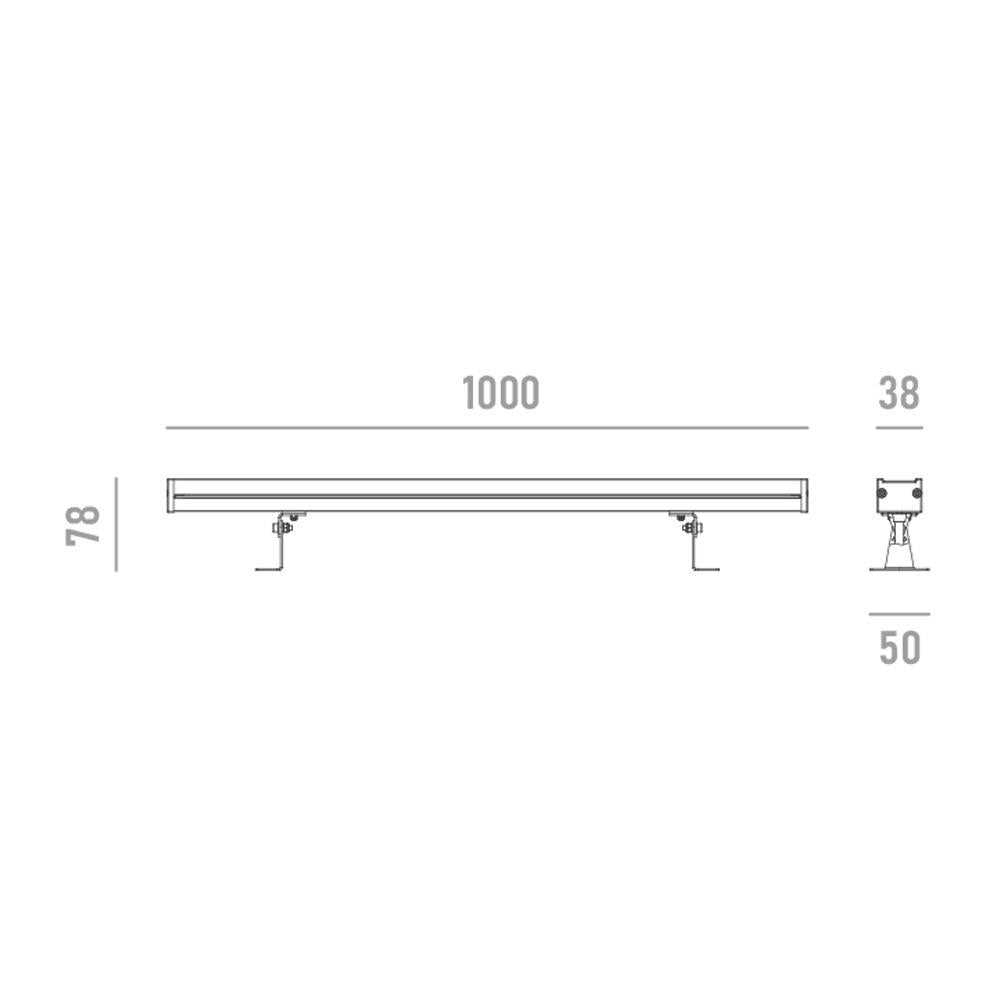Wall washer | 1 meter | 24V | 48W | IP66 | RGBW | DMX512
