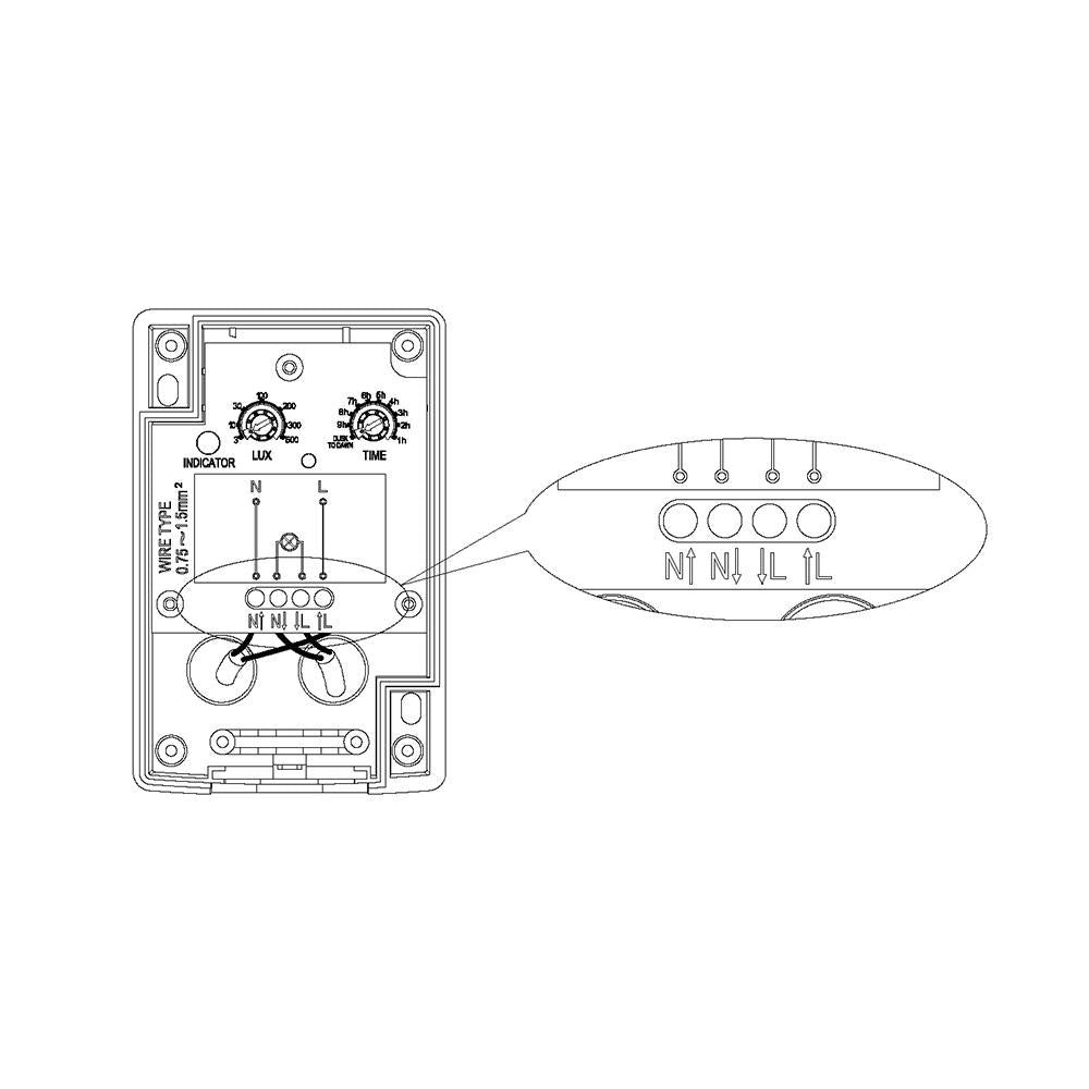 Dag/nacht sensor | IP54 | max. 1150W | met timer