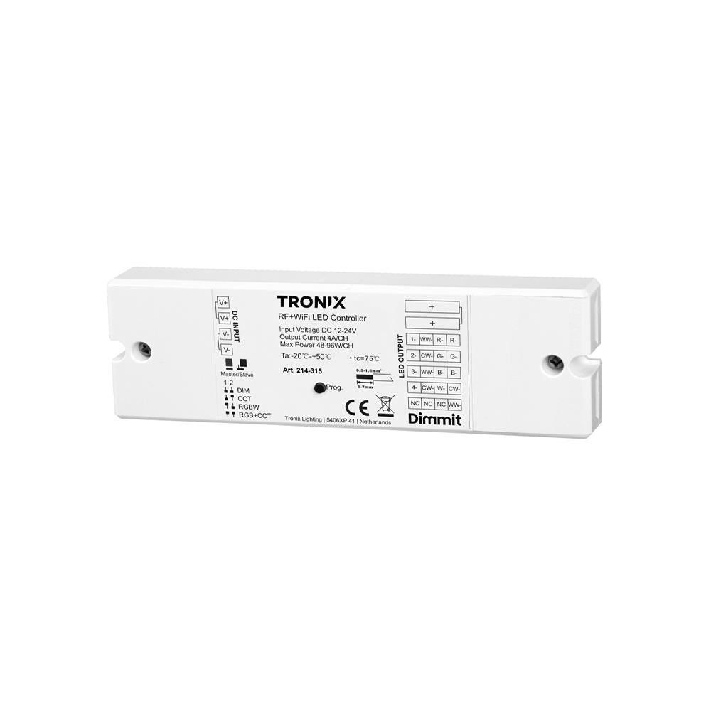 Dimmit wifi+RF ontvanger | 12~24V | RGBTW/RGBW/RGB/TW/5CH