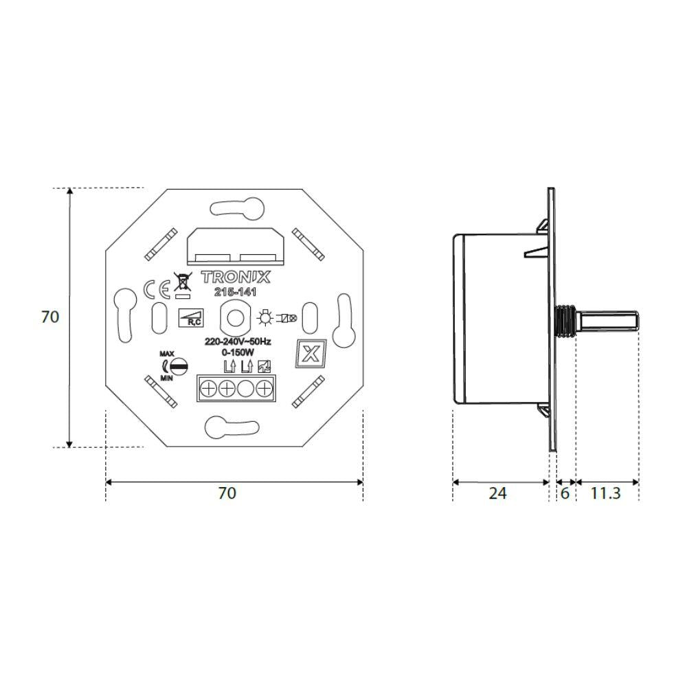 LED dimmer universeel | fase-afsnijding | 1W ~ 150W
