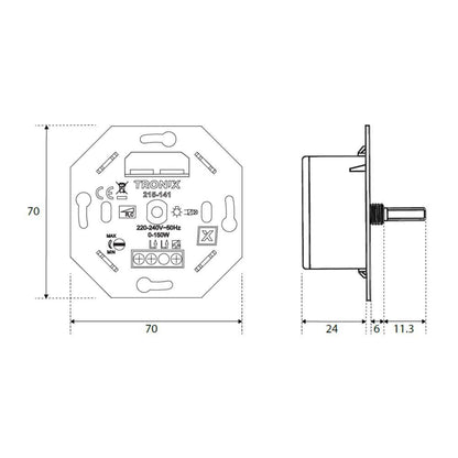 LED dimmer universeel | fase-afsnijding | 1W ~ 150W
