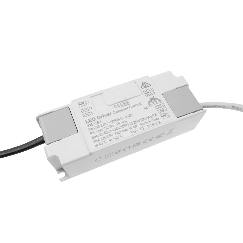 LED voeding | 150/200/250/300/360mA | max 40V/15W | EU stekker