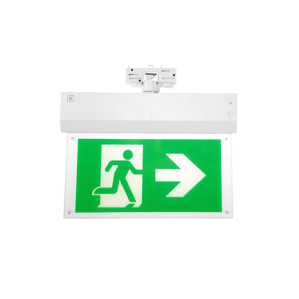 Nood uitgangsbord | 3-fase rail | auto test | incl. pictogrammen