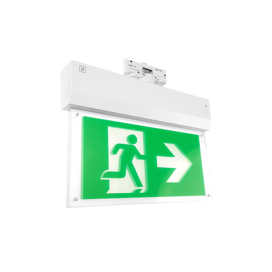 Nood uitgangsbord | 3-fase rail | auto test | incl. pictogrammen
