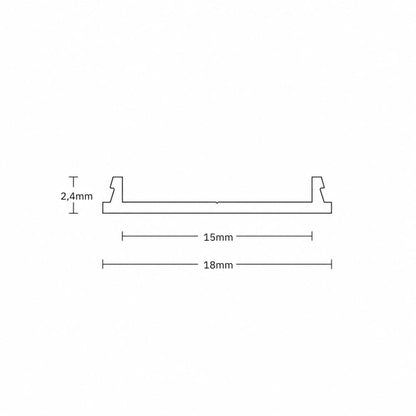 PO13 LED profiel 200cm, buigbaar, LED strips max. 15mm