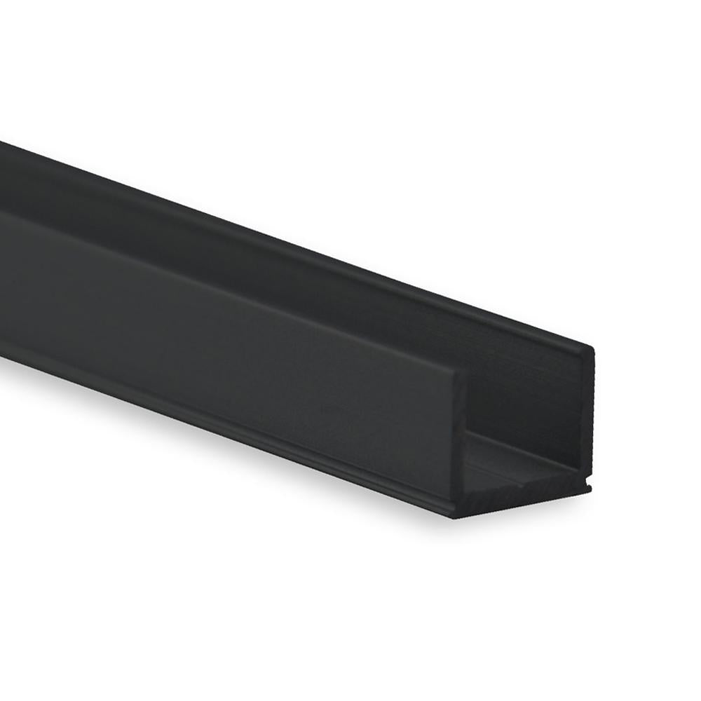 PO18 profiel 2m, zwart RAL9005 ultra-mini, LED strips max.6mm