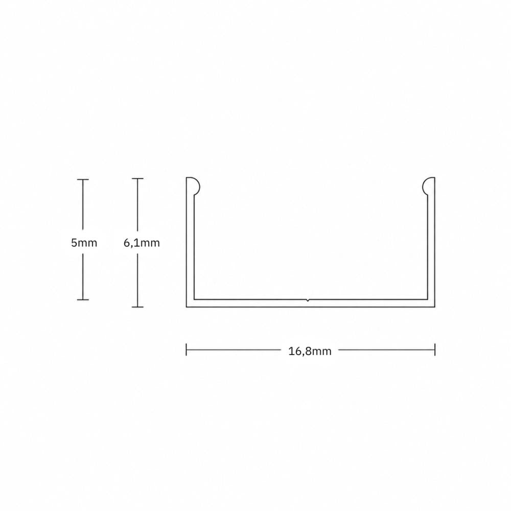 PL10.1 LED montageprofiel 10 cm, plat, geboord