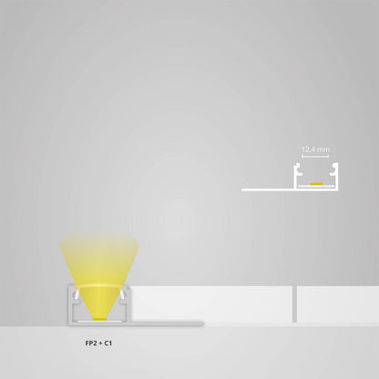 FP2 LED tegel profiel randen 200 cm, LED strips max. 14 mm