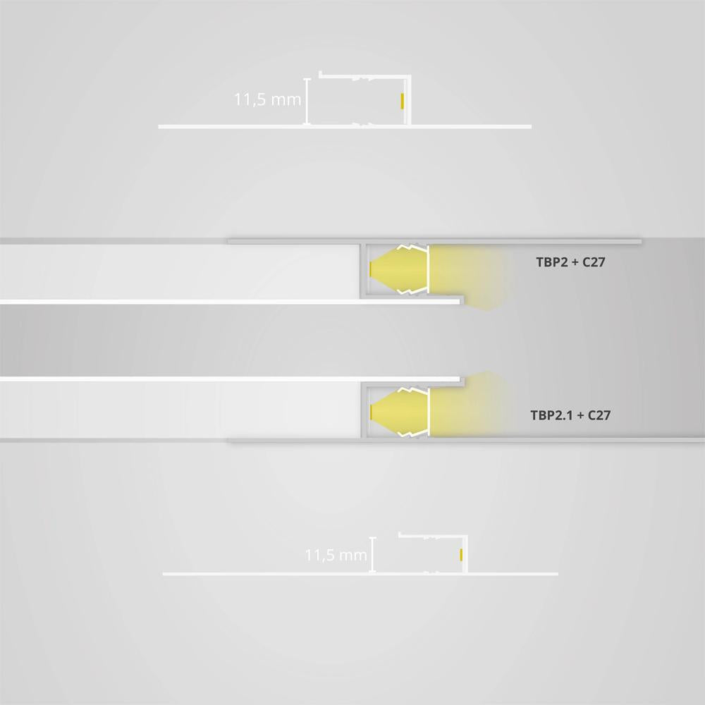 TBP2 LED gipsplaat profiel 200 cm wit RAL9010