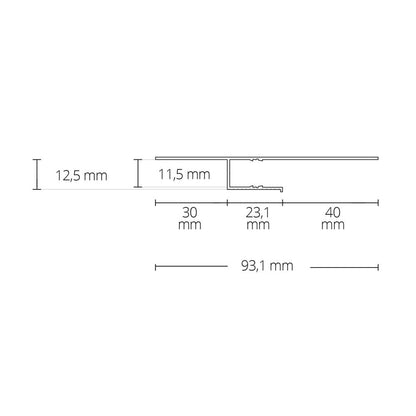 TBP2 LED gipsplaat profiel 200 cm wit RAL9010
