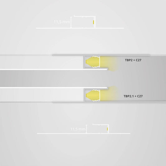 TBP2.1 LED gipsplaat profiel 200 cm, wit RAL9010