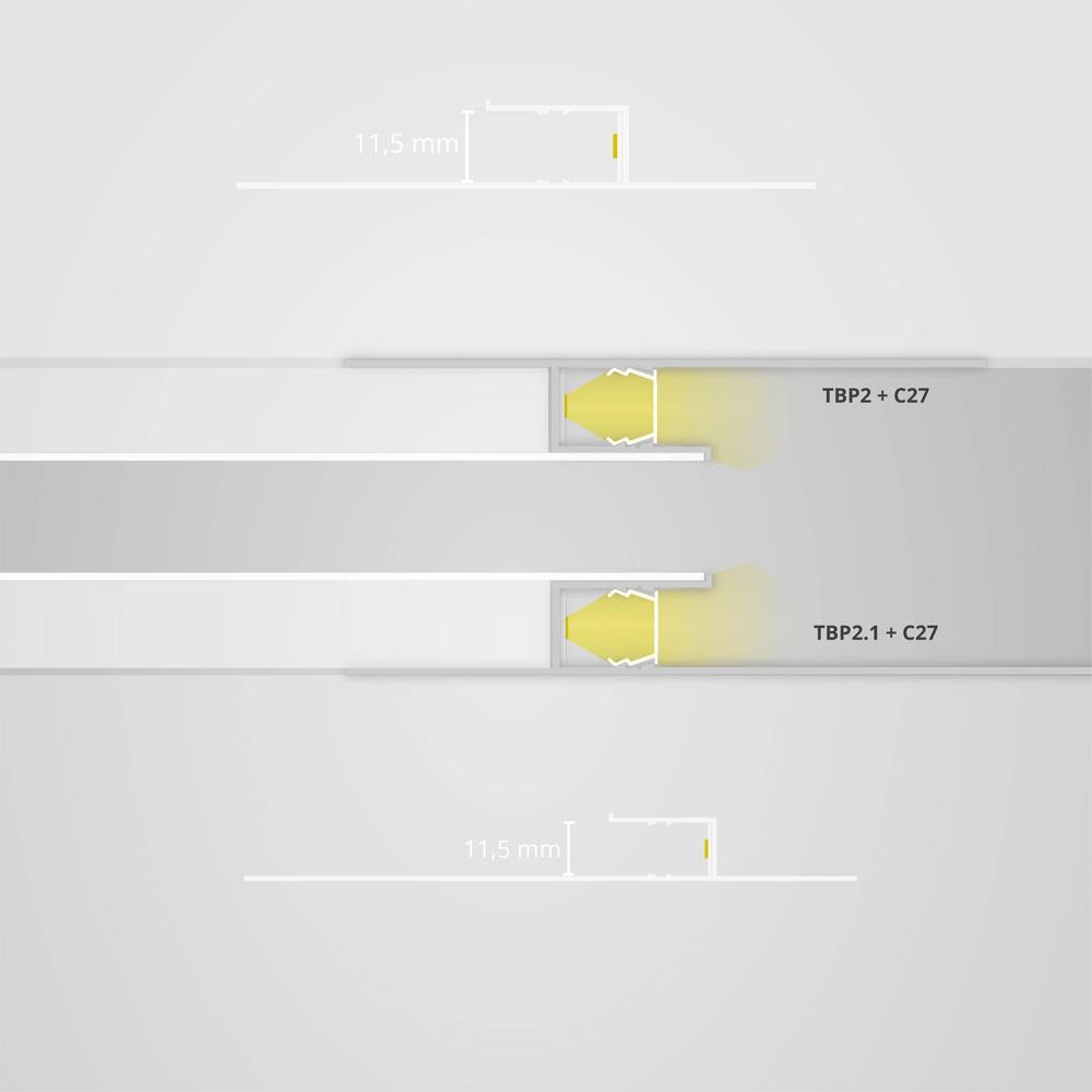 TBP2.1 LED gipsplaat profiel 200 cm, LED strips max. 11 mm