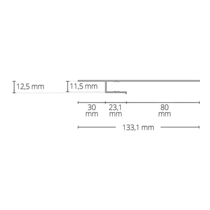 TBP2.1 LED gipsplaat profiel 200 cm, wit RAL9010