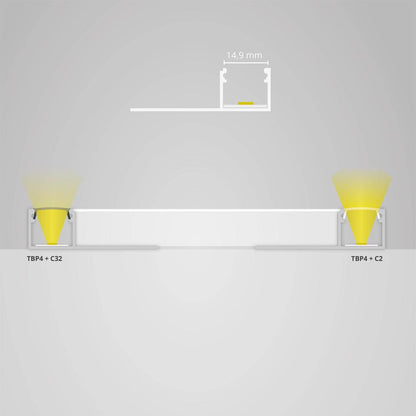 TBP4 LED gipsplaat profiel 200 cm, LED strips max. 14 mm