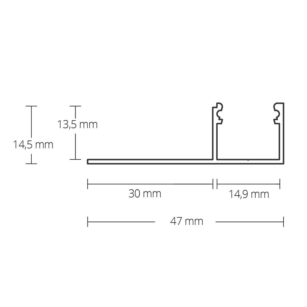 TBP4 LED gipsplaat profiel 300 cm, LED strips max. 14 mm