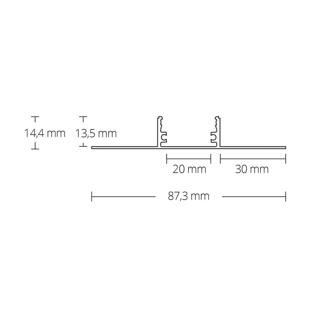TBP5 LED gipsplaat profiel 300 cm, LED strips max. 20 mm