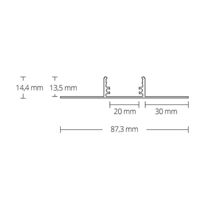 TBP5 LED gipsplaat profiel 300 cm, LED strips max. 20 mm