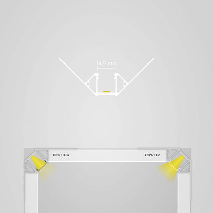 TBP6 LED gipsplaat profiel 200 cm, LED strips max. 14 mm