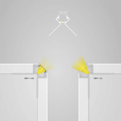TBP7 LED gipsplaat profiel 200 cm, LED strips max. 12 mm