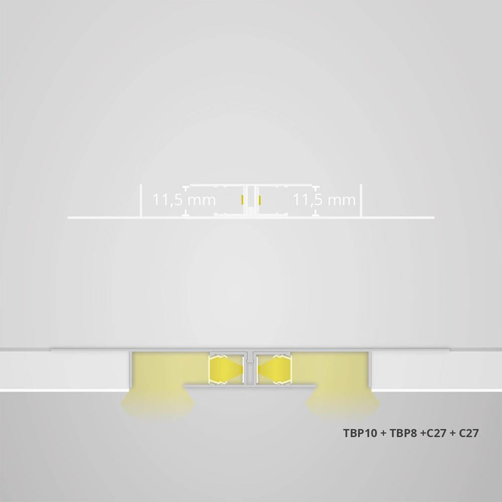 TBP8 LED gipsplaat profiel 200 cm, LED strips max. 11 mm