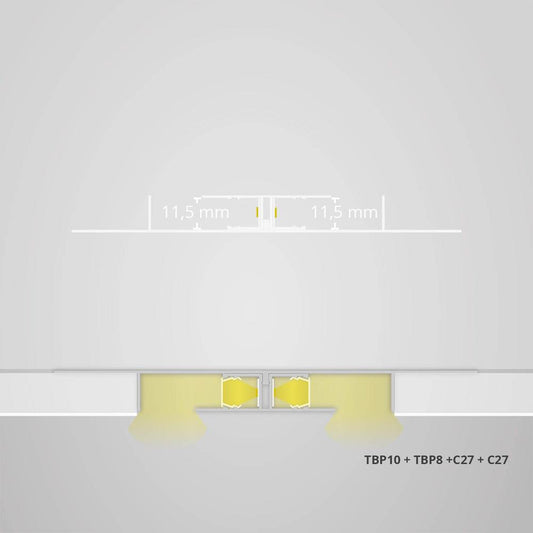 TBP8 LED gipsplaat profiel 200 cm, black RAL 9005, LED strips