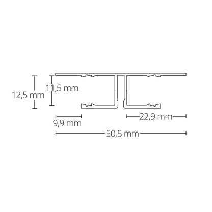 TBP8 LED gipsplaat profiel 200 cm, LED strips max. 11 mm
