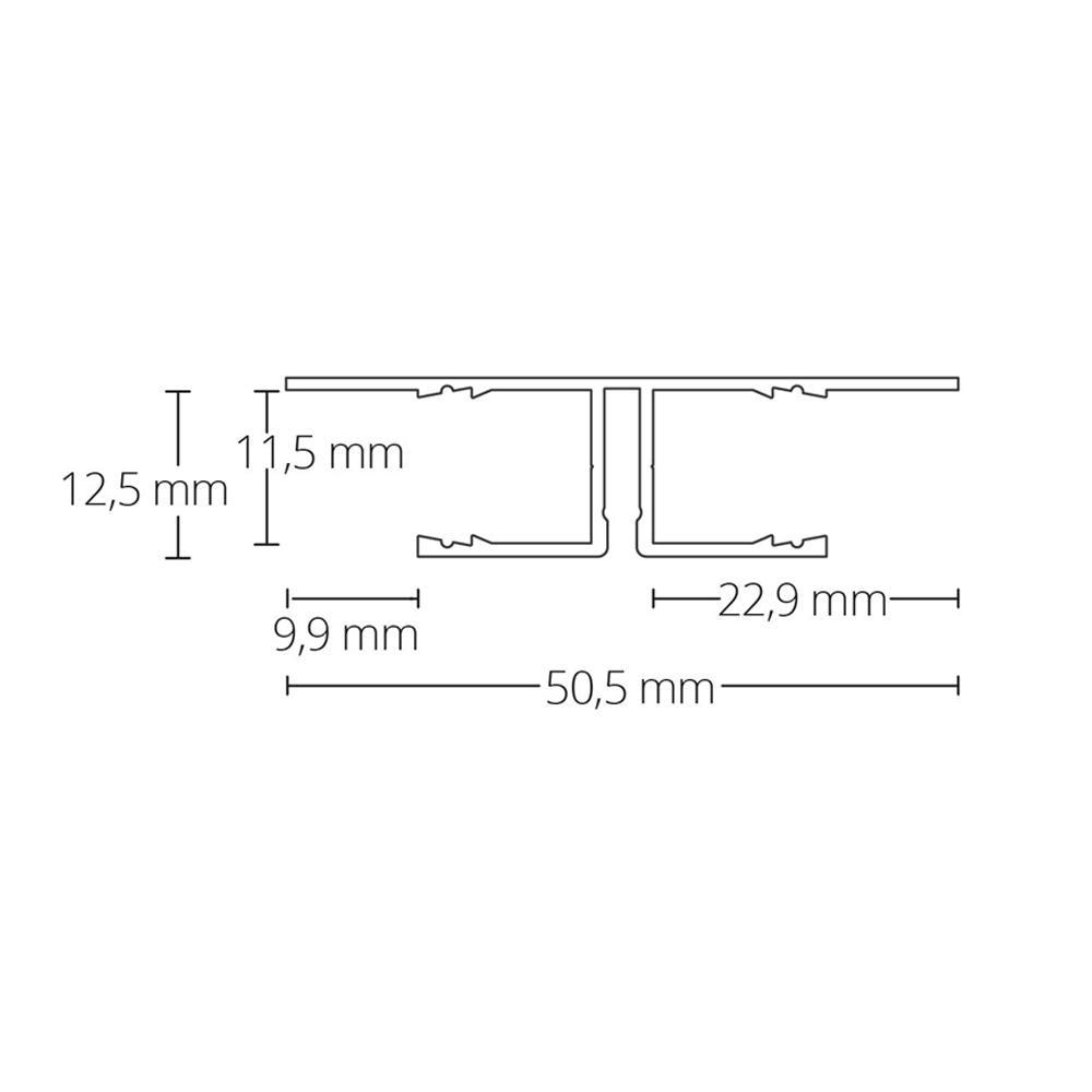 TBP8 LED gipsplaat profiel 200 cm, black RAL 9005, LED strips