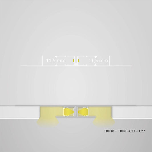 TBP10 LED gipsplaat profiel 200 cm, LED strips max. 11 mm