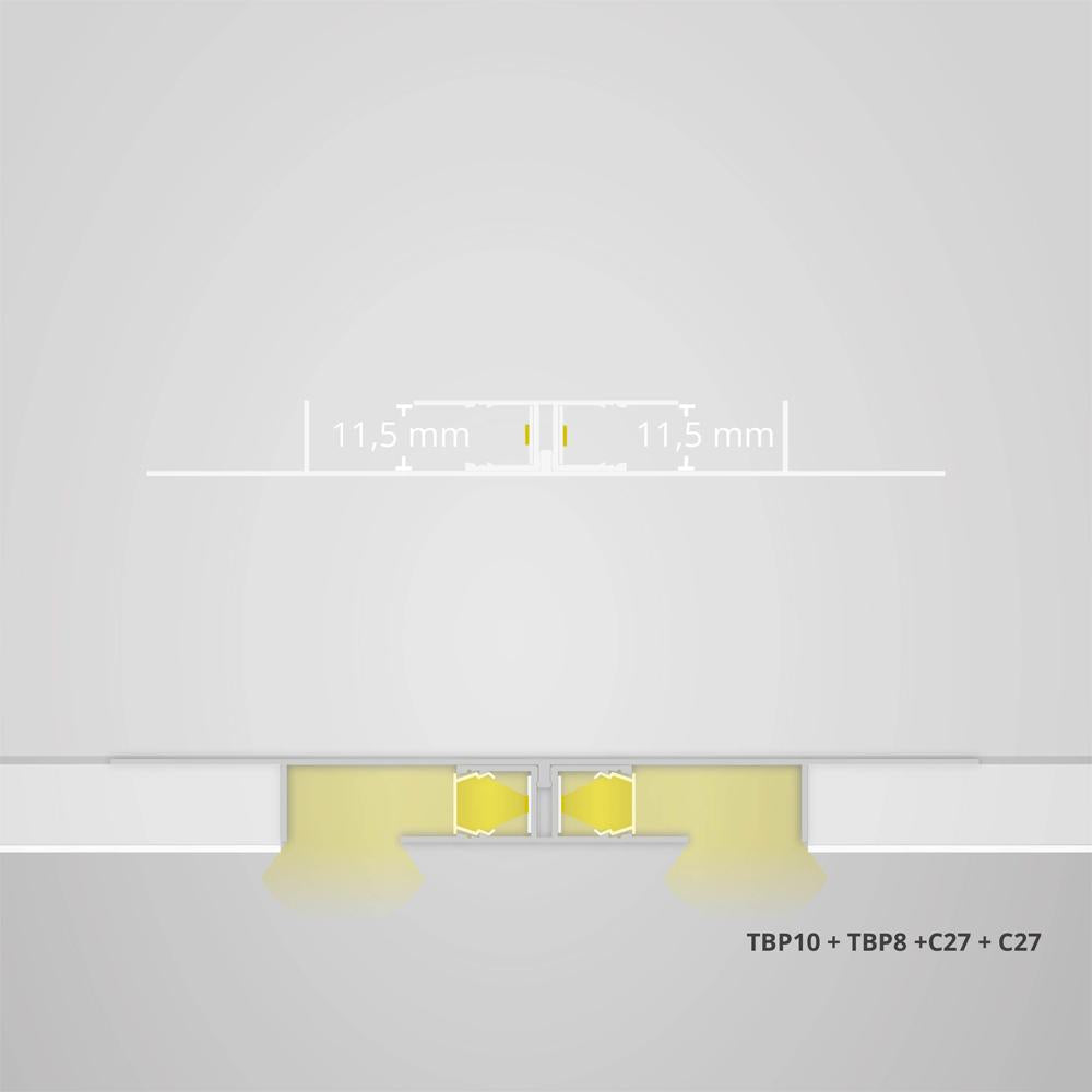 TBP10 LED gipsplaat profiel 2m, zwart RAL9005 strips max.11mm
