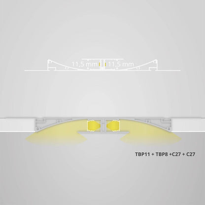 TBP11 LED gipsplaat profiel 2m, zwart RAL9005 strips max. 11mm