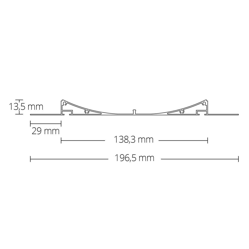 TBP11 LED gipsplaat profiel 2m, wit RAL9010 strips max. 11mm