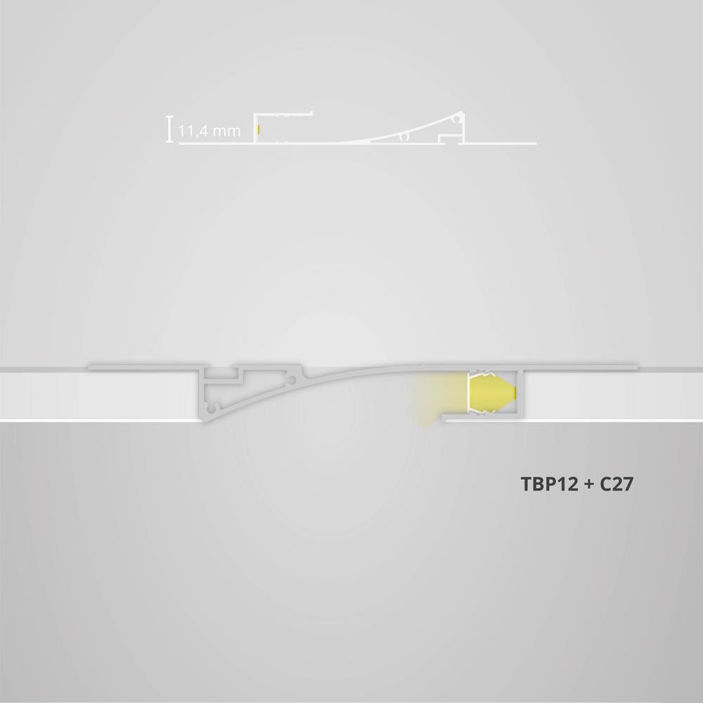 TBP12 gipsplaat profiel 200 cm wit, LED strips max. 11 mm