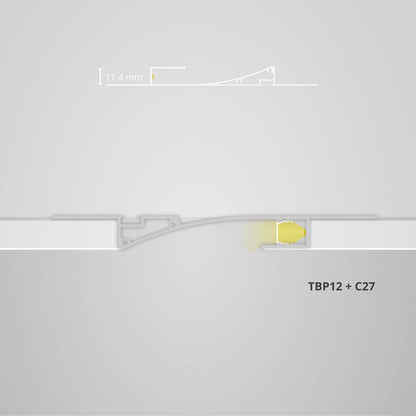 TBP12 gipsplaat profiel 200 cm wit, LED strips max. 11 mm