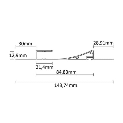 TBP12 LED gipsplaat profiel 200 cm, zwart RAL 9005, LED strip