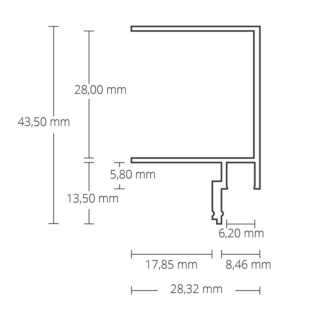 TBP1 LED gipsplaat profiel 200 cm, LED strips max. 6 mm