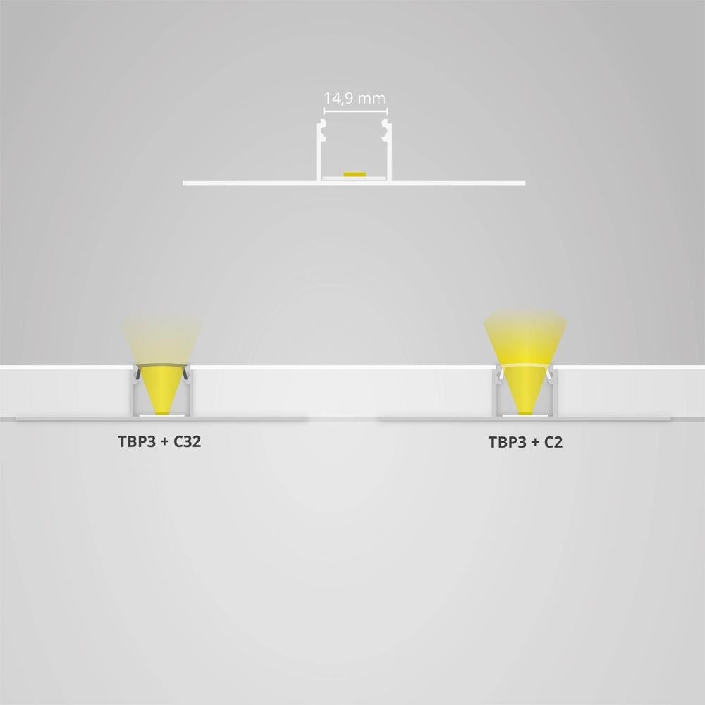TBP3 LED gipsplaat profiel 200 cm, LED strips max. 14 mm