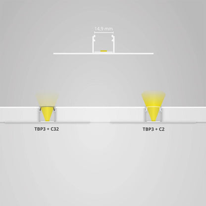 TBP3 LED gipsplaat profiel 200 cm, LED strips max. 14 mm