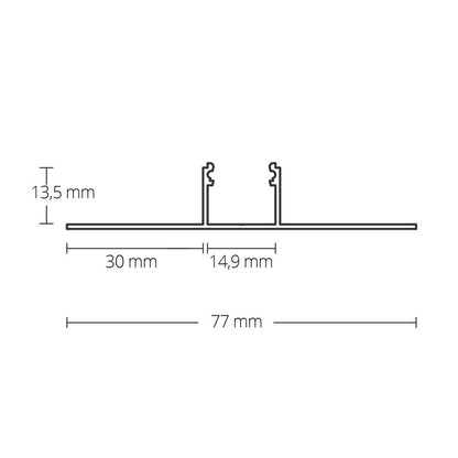 TBP3 LED gipsplaat profiel 200 cm, LED strips max. 14 mm