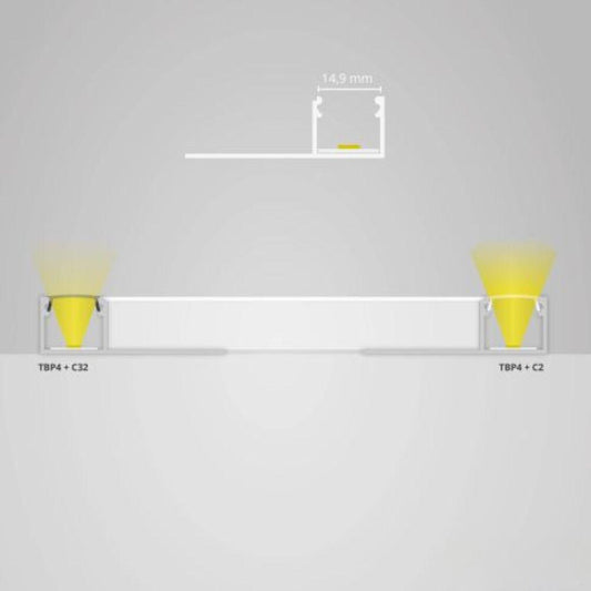 TBP4 LED gipsplaat profiel 300 cm, LED strips max. 14 mm