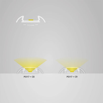 PO17 LED profiel 200cm, ultra-flat/wing, LED strips max. 11m
