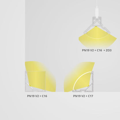 PN19n LED hoek profiel 200cm, LED strips max. 20mm