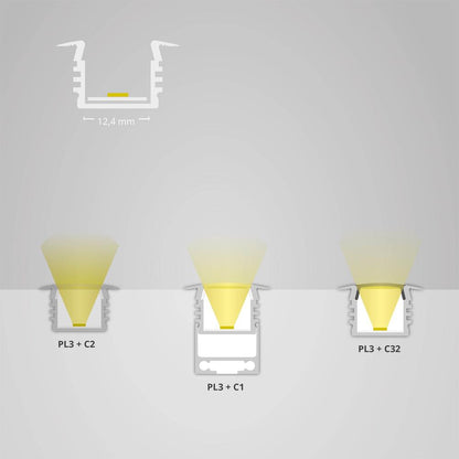 PL3 LED profiel 200cm, hoog / vleugel