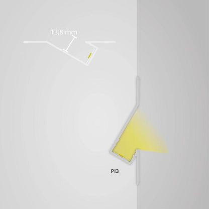 PI3n LED muurprofiel indirect 200cm, LED strips max. 13mm