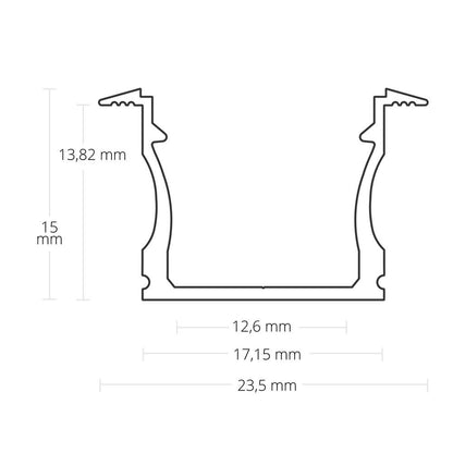 SL15F/NL15F installatie profiel 200 cm, geanodiseerd